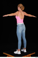  Vinna Reed blue jeans casual pink bodysuit standing t poses white sneakers whole body 0004.jpg